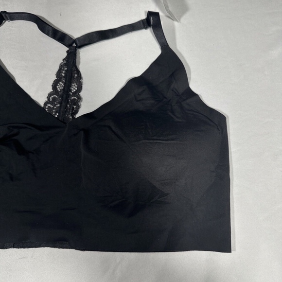 NEW $52 True & Co‎ [ XL ] Triangle Lace Racerback Bralette in Black - Picture 4 of 9